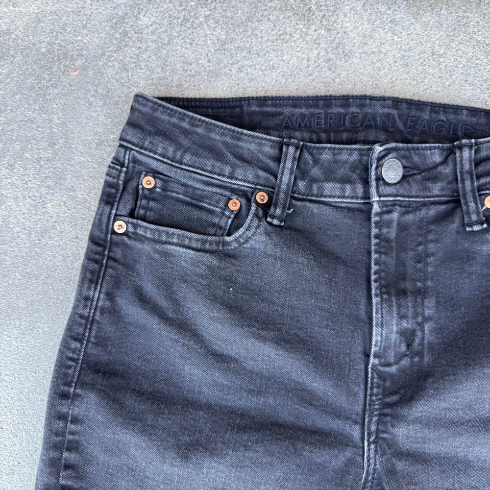 American Eagle Mens Slim Straight Jeans 30x34 Faded Black Denim Pants - Picture 2 of 13